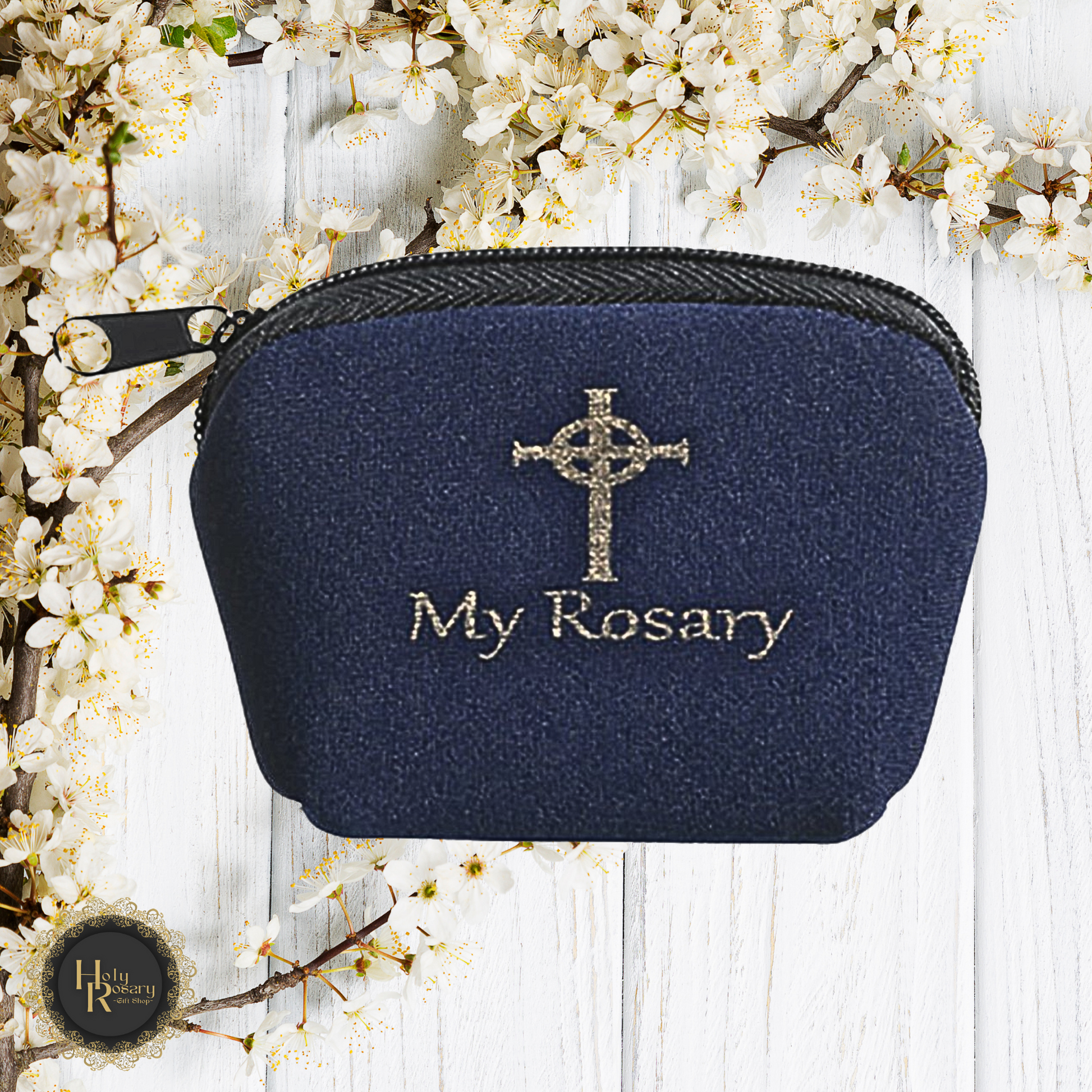 Blue rosary case for sale secure storage for rosary beads and an alternative to a black rosary case