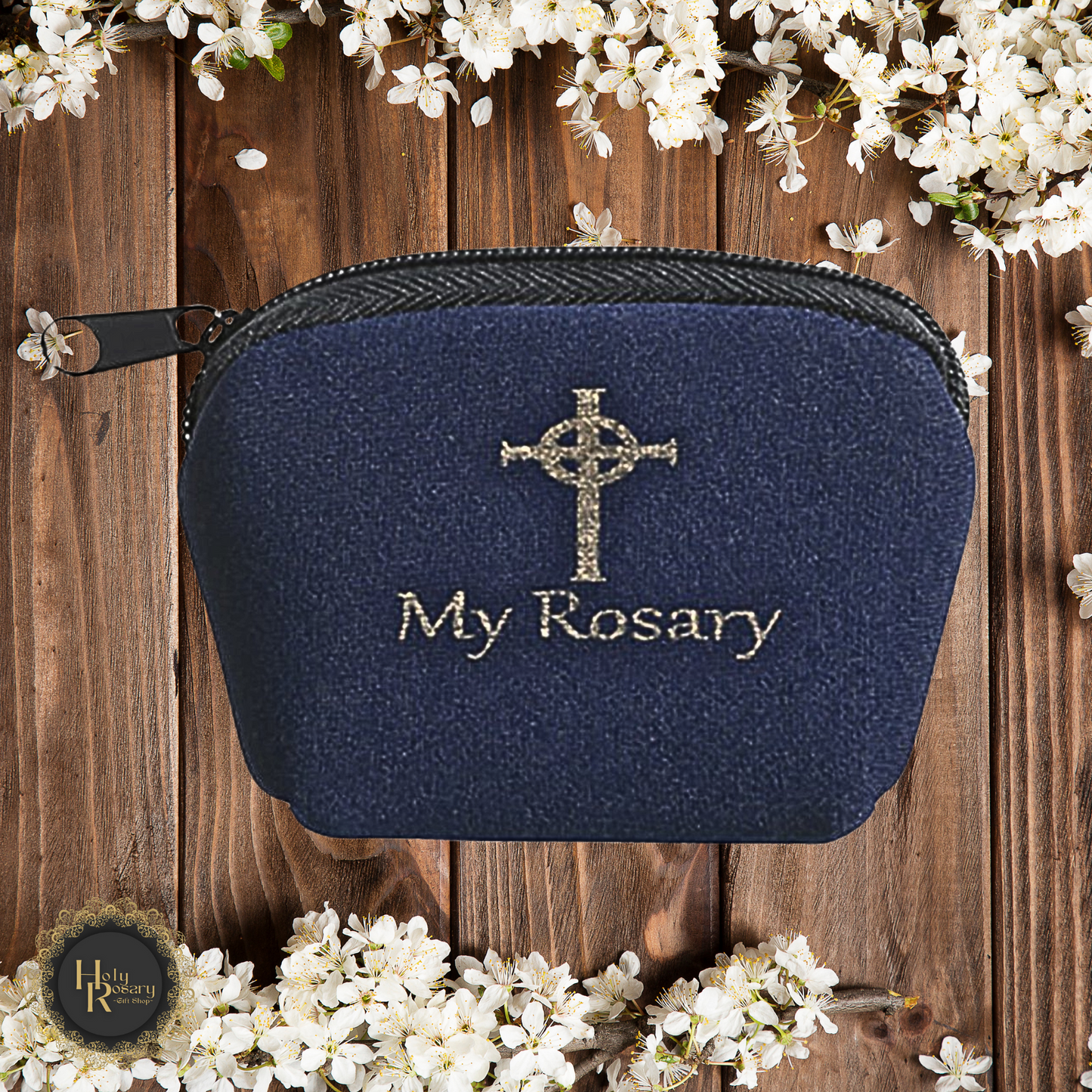 Elegant blue rosary case ideal for travel and home use a perfect rosary beads case solution