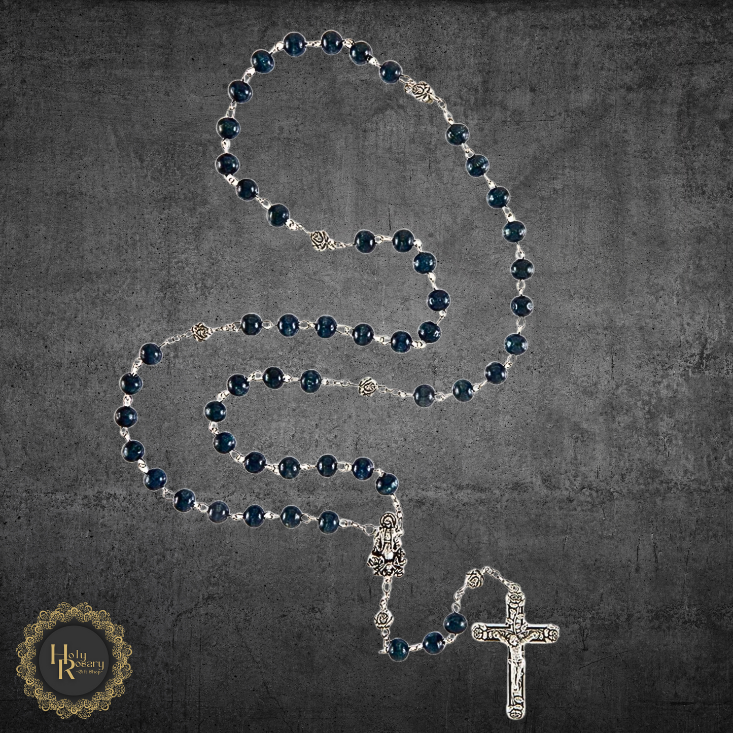 High Quality Blue Rosary Beads for Prayer