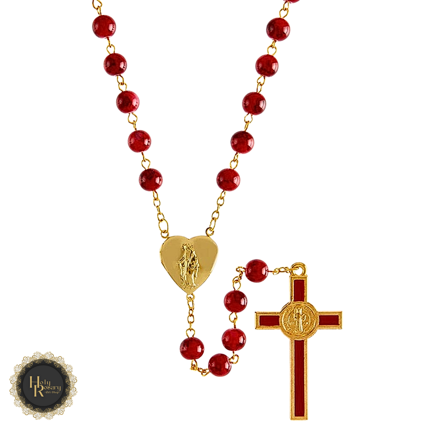 Catholic locket rosary with intricate detailing for prayer