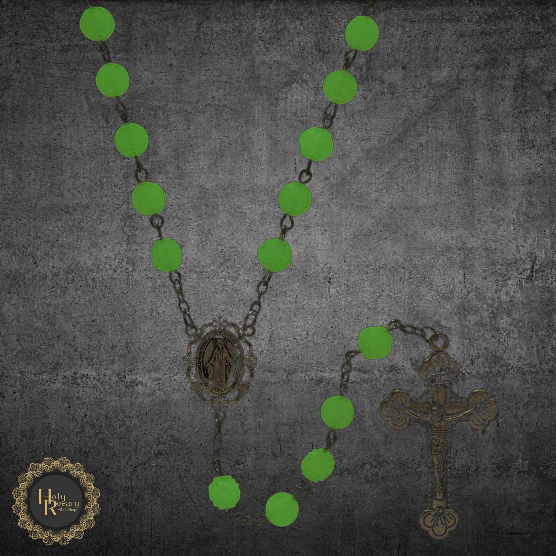 Classic Glowing Rosebud Rosary Necklace with silver cross and beautiful glowing rosebud beads