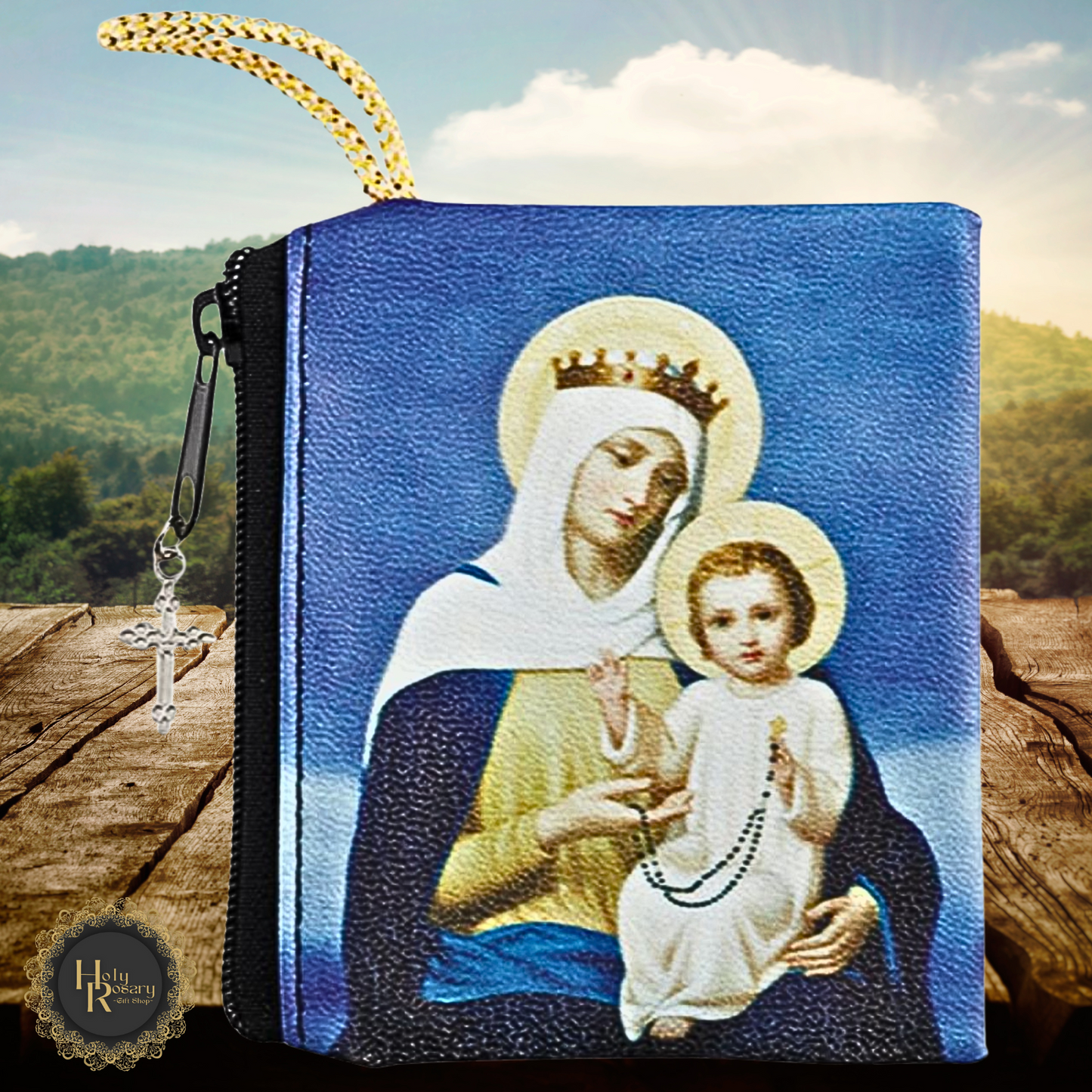 Classic our lady rosary case showcasing secure storage a perfect rosary beads case for organizing and safeguarding rosaries