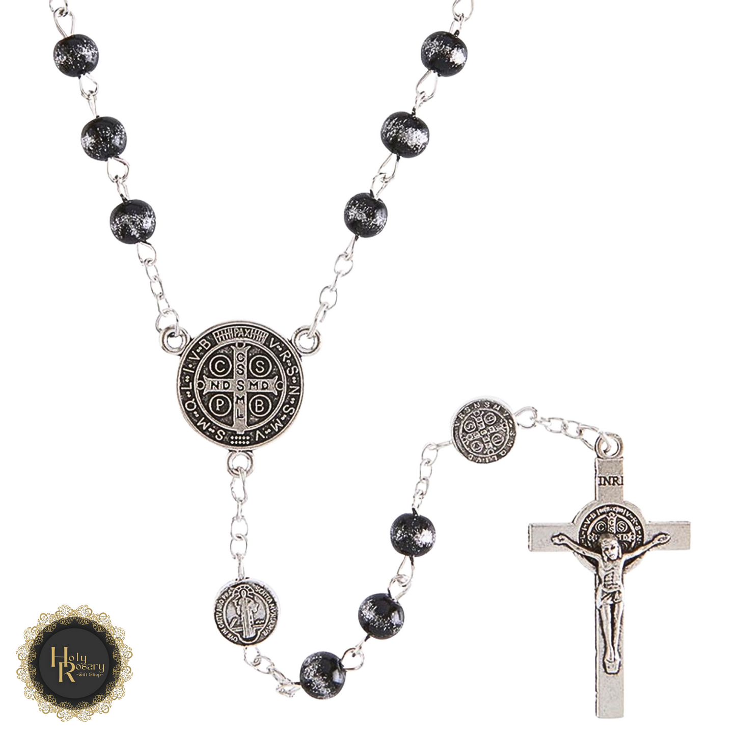 Classic rosary necklace displayed highlighting traditional design perfect for men or women available for sale