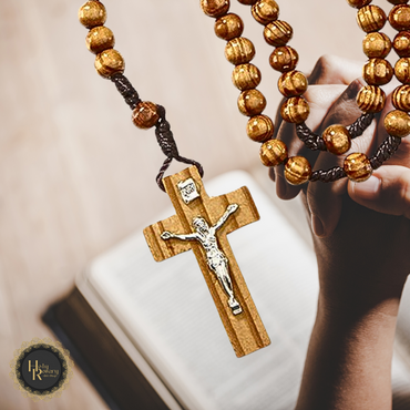 Classic wooden rosary handcrafted with durable wood beads ideal for daily devotion or gifting