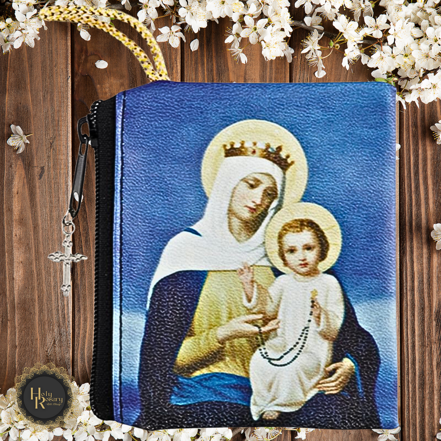 Elegant our lady rosary case designed to protect rosary beads a versatile rosary beads case and decorative rosary case