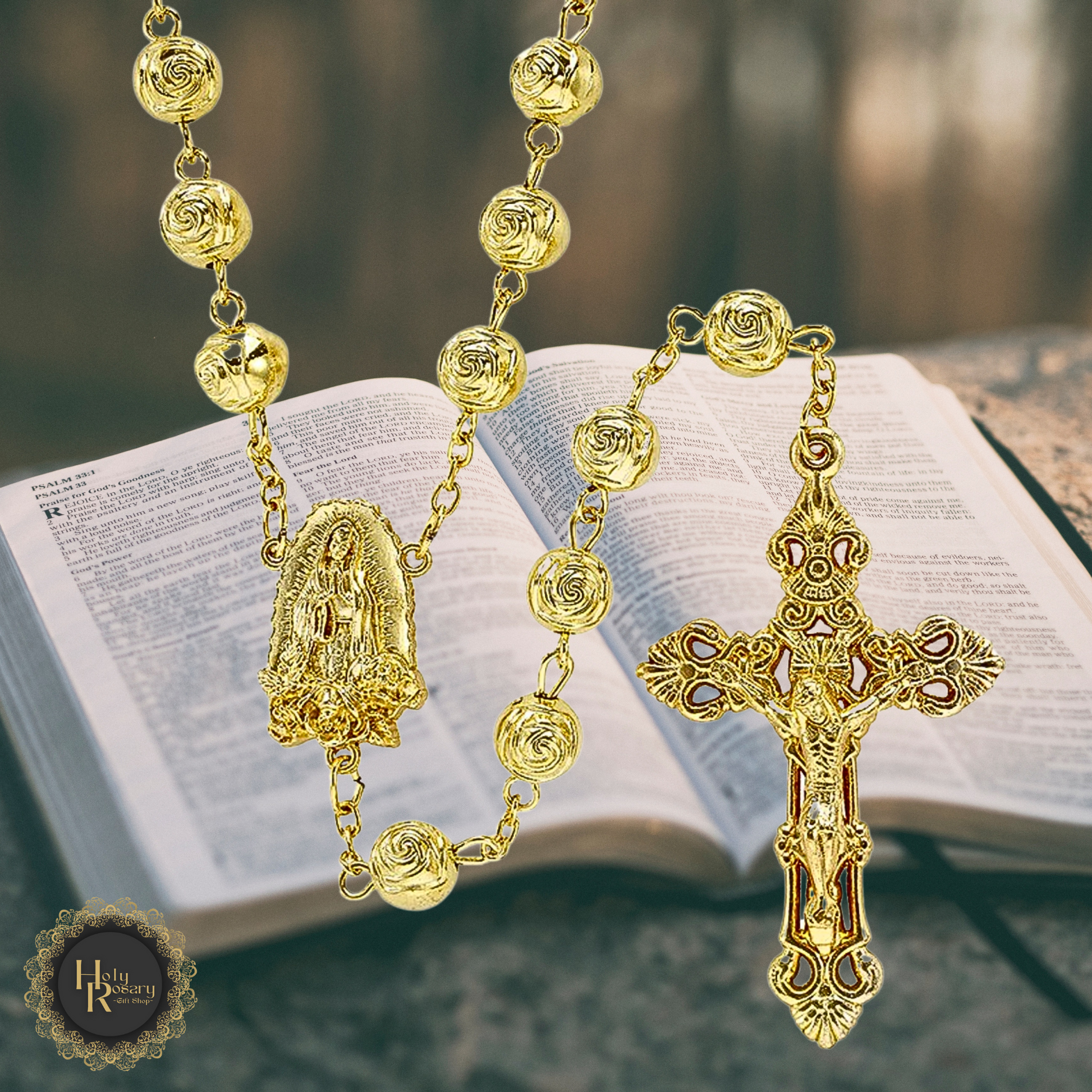 Premium gold rosary necklace for sale featuring top quality gold rosary beads ideal gold rosary choice