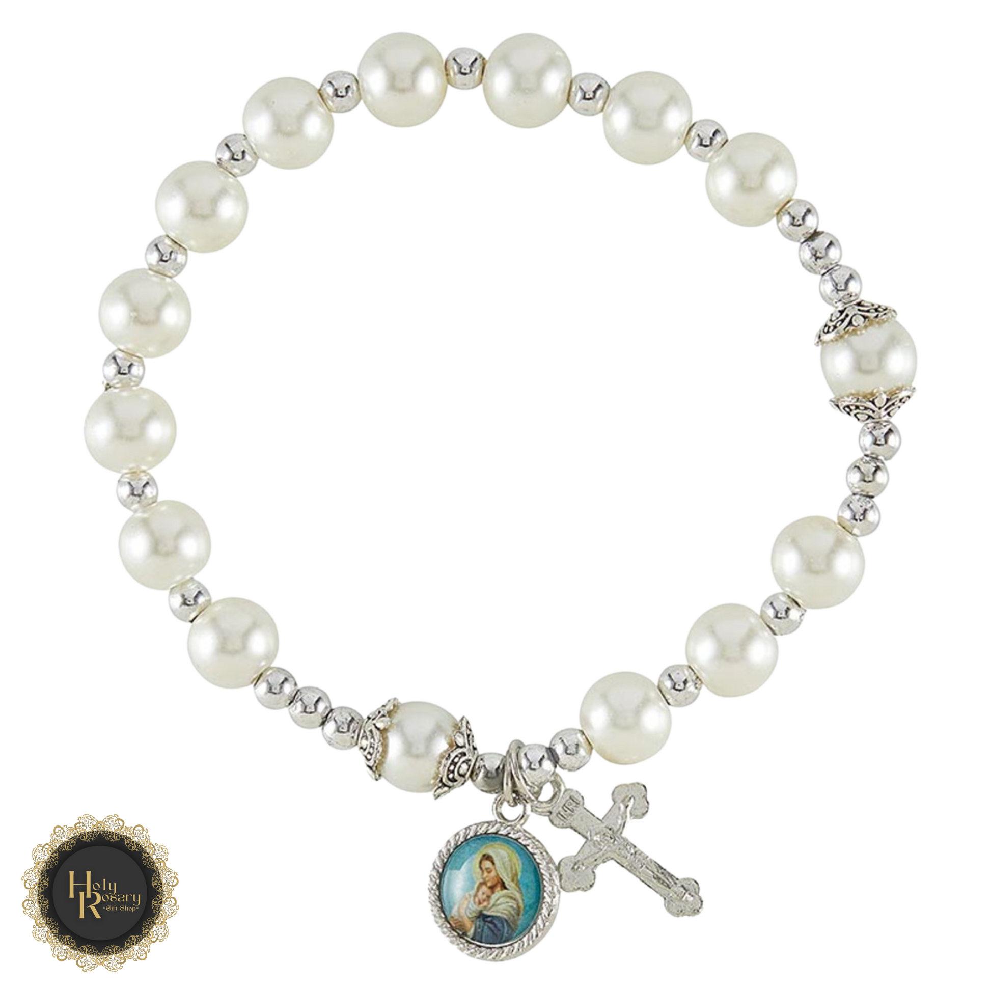 Premium pearl rosary bracelet perfect for gifting a meaningful accessory for catholic devotion