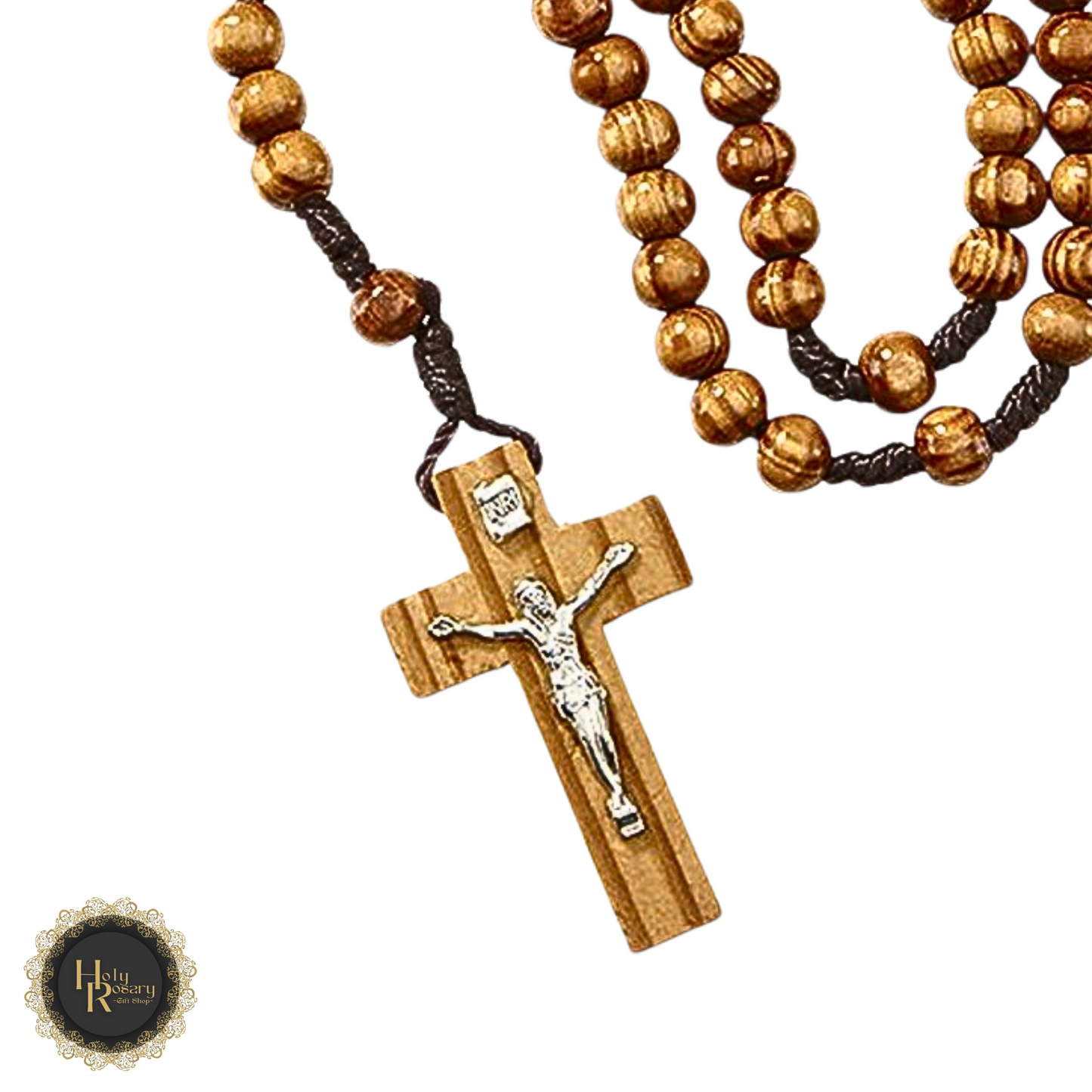 Premium wooden rosary with polished wood beads a timeless piece for catholic or christian devotion