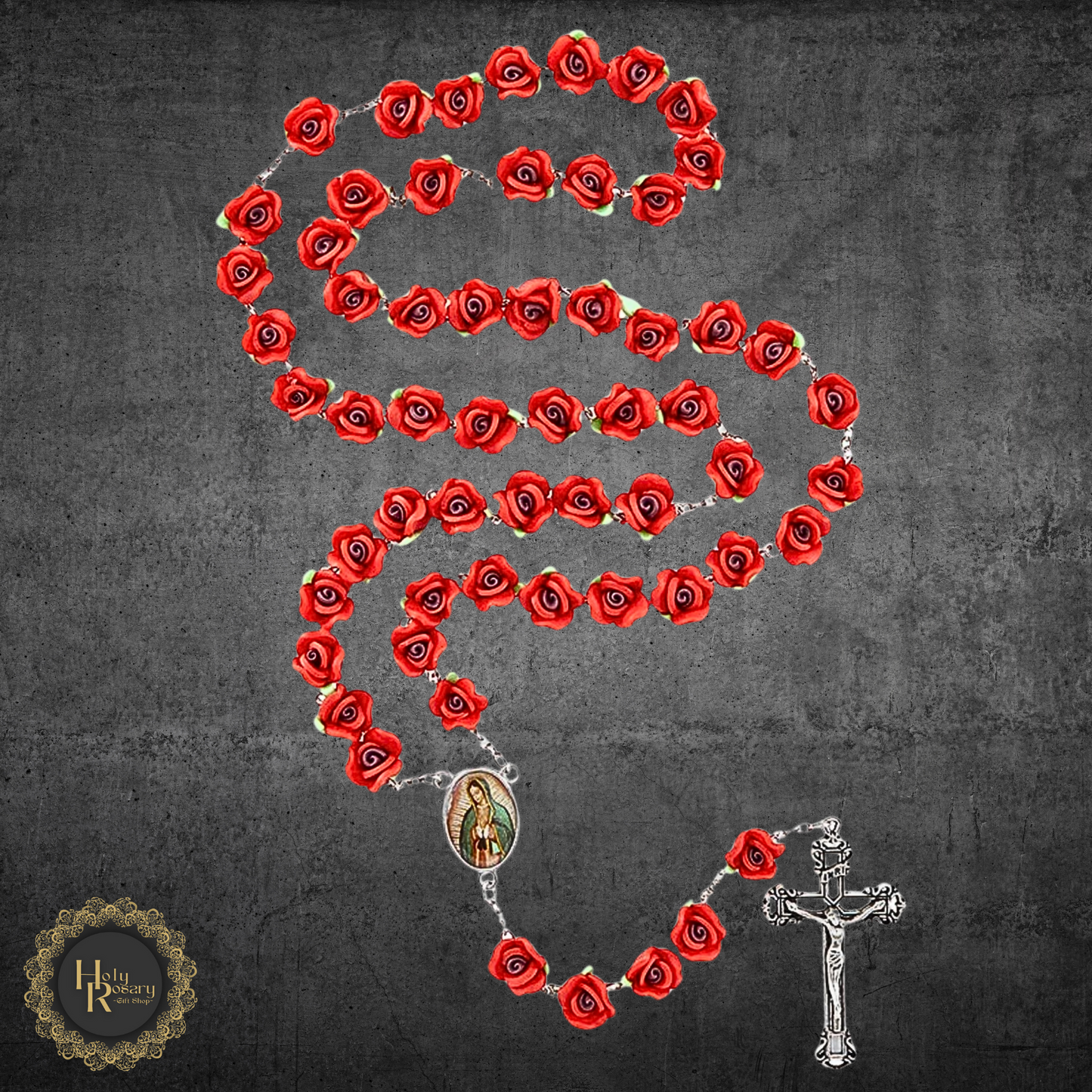 Radiant red rosary necklace perfect for Catholic devotion or gift giving a beautiful symbol of faith