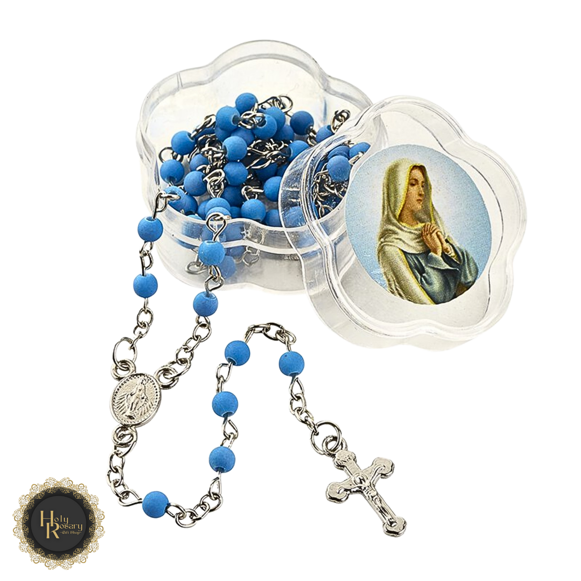 Rosary beads with leather case offering durable and stylish storage for spiritual accessories