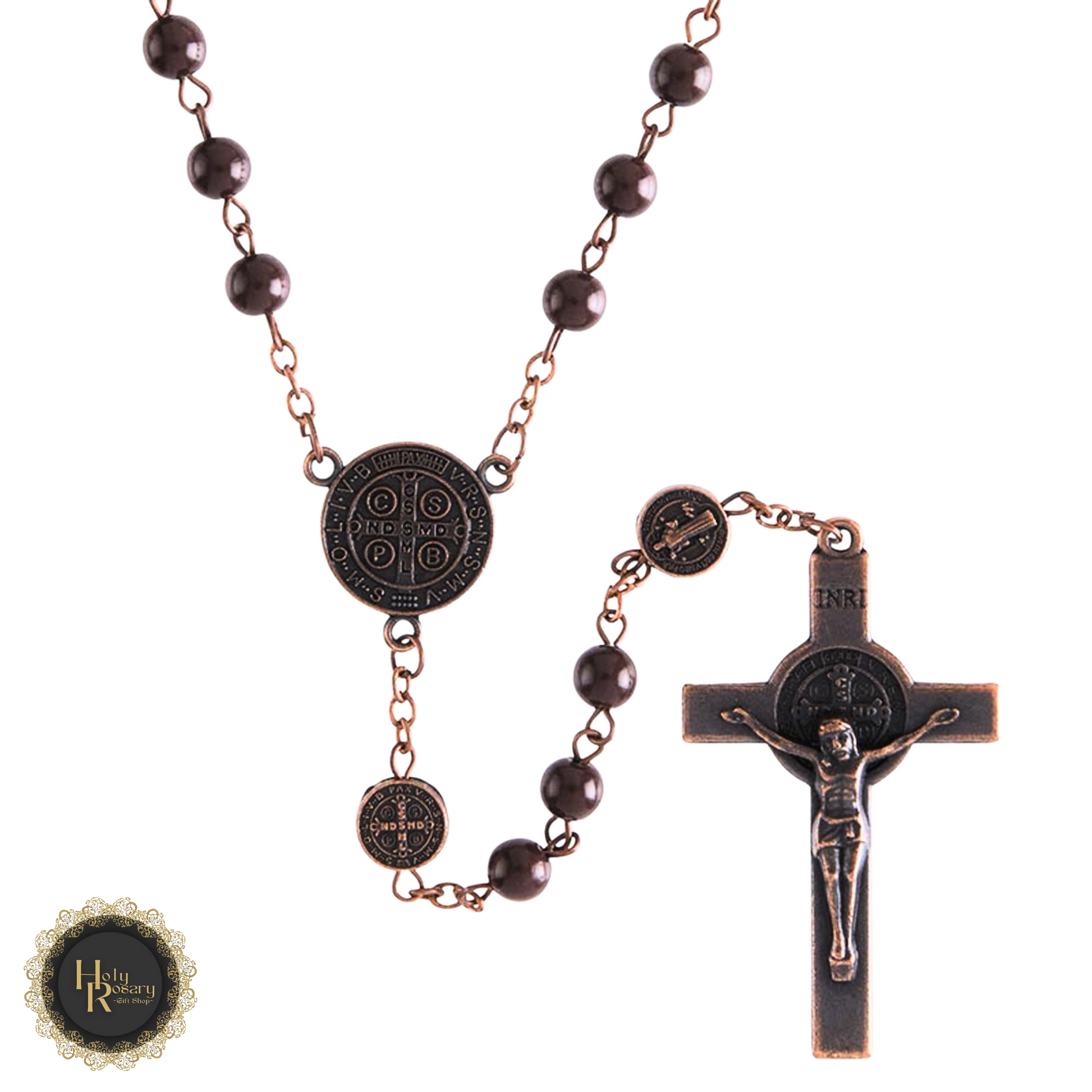 Antique finish rosary beads necklace for sale, ideal for men and women