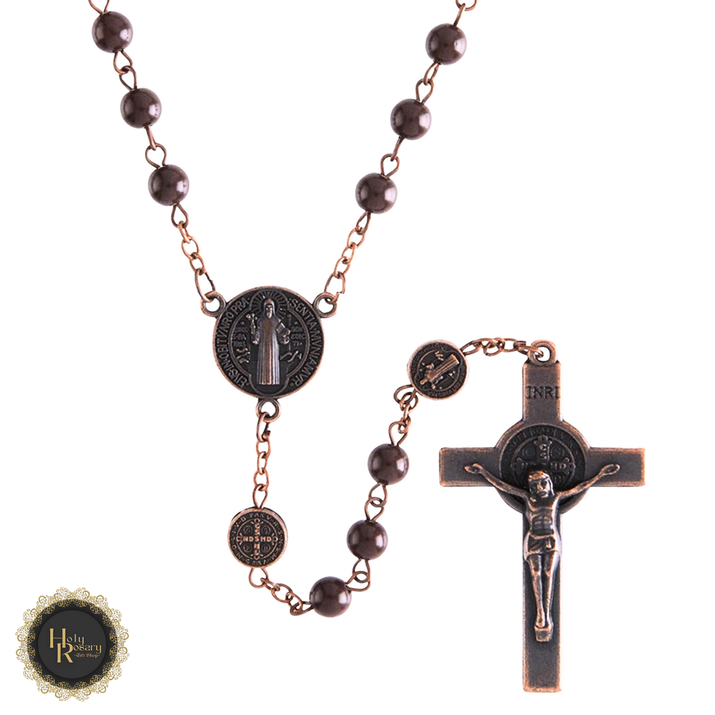 Womens antique finish rosary necklace, elegant and devotional design