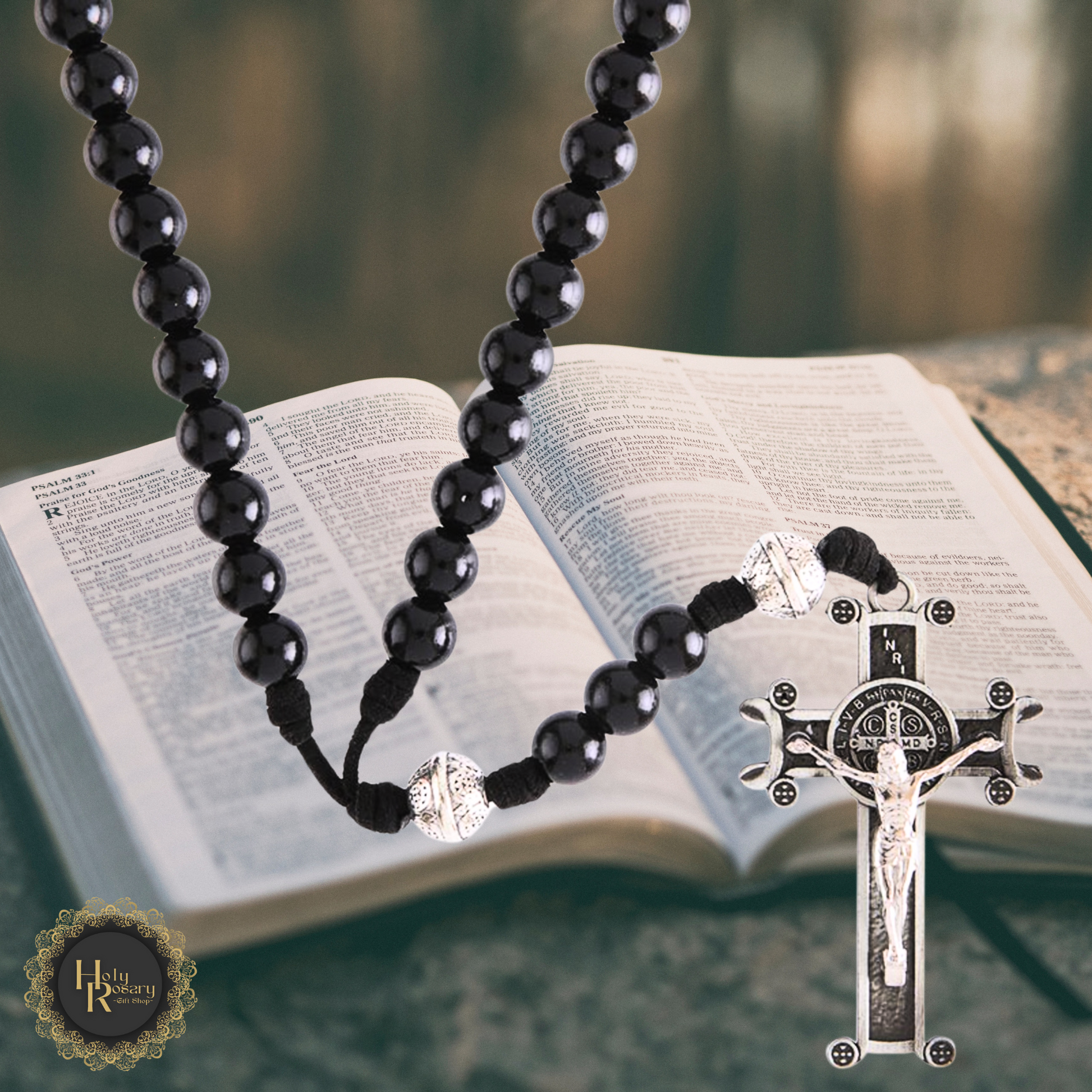 All black wooden Catholic rosary for sale perfect for prayer gifts