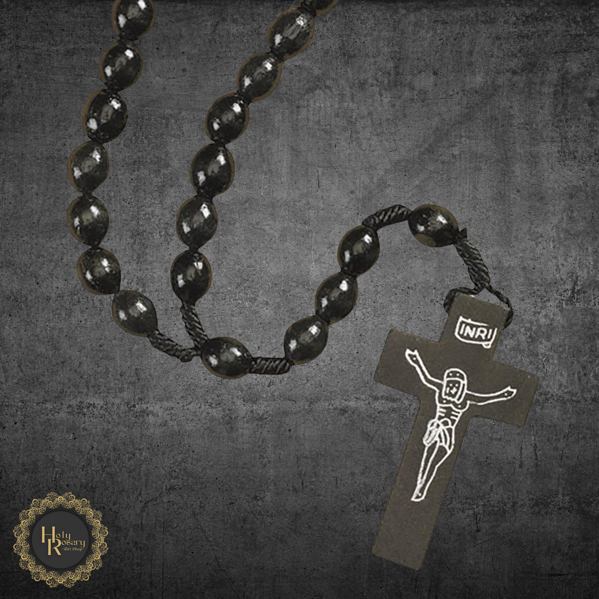 Handmade Black Corded Rosary Beads, Proudly Made in the USA with High-Quality Materials