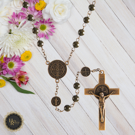 Bronze polish rosary beads for sale ideal Catholic rosary necklace