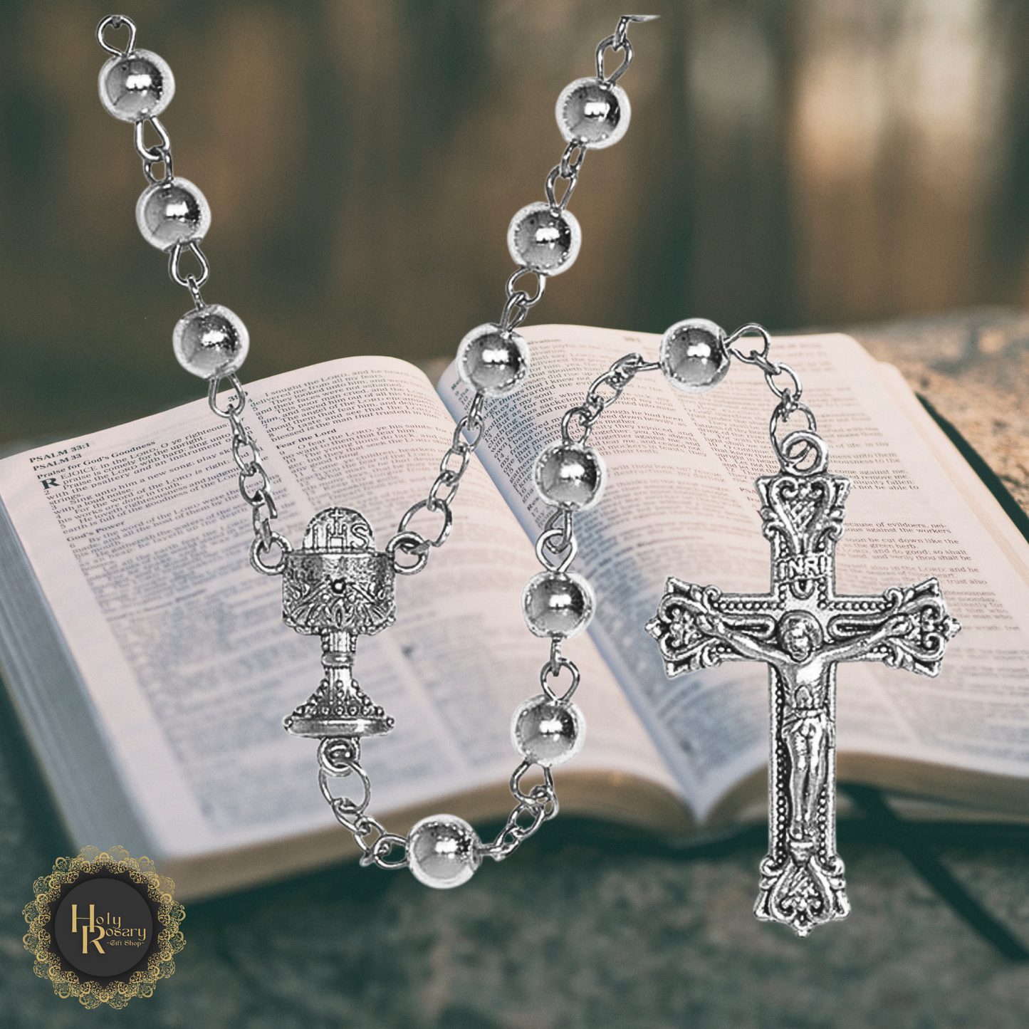 catholic first communion rosary for sale with intricate crucifix design