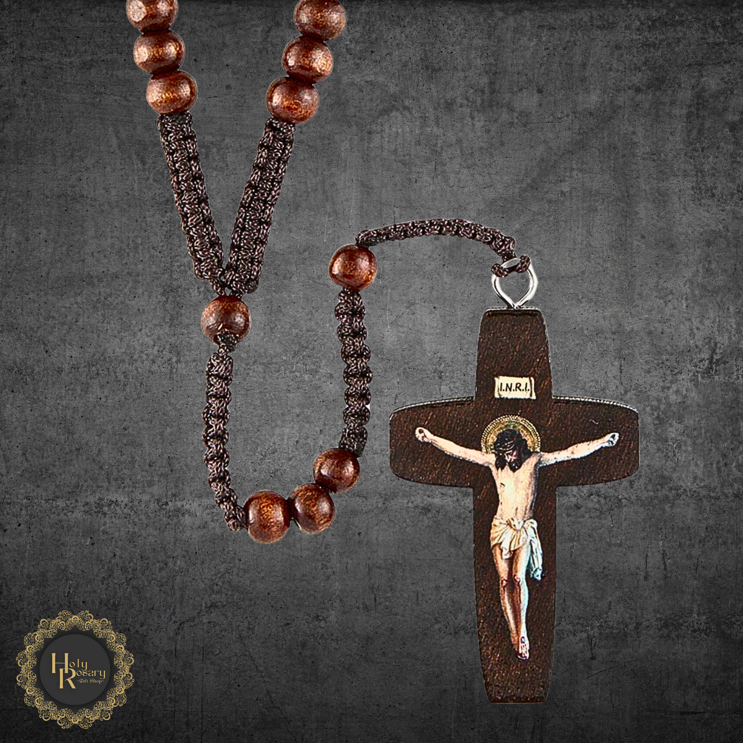 catholic paracord rosary beads for sale with Saint Benedict crucifix