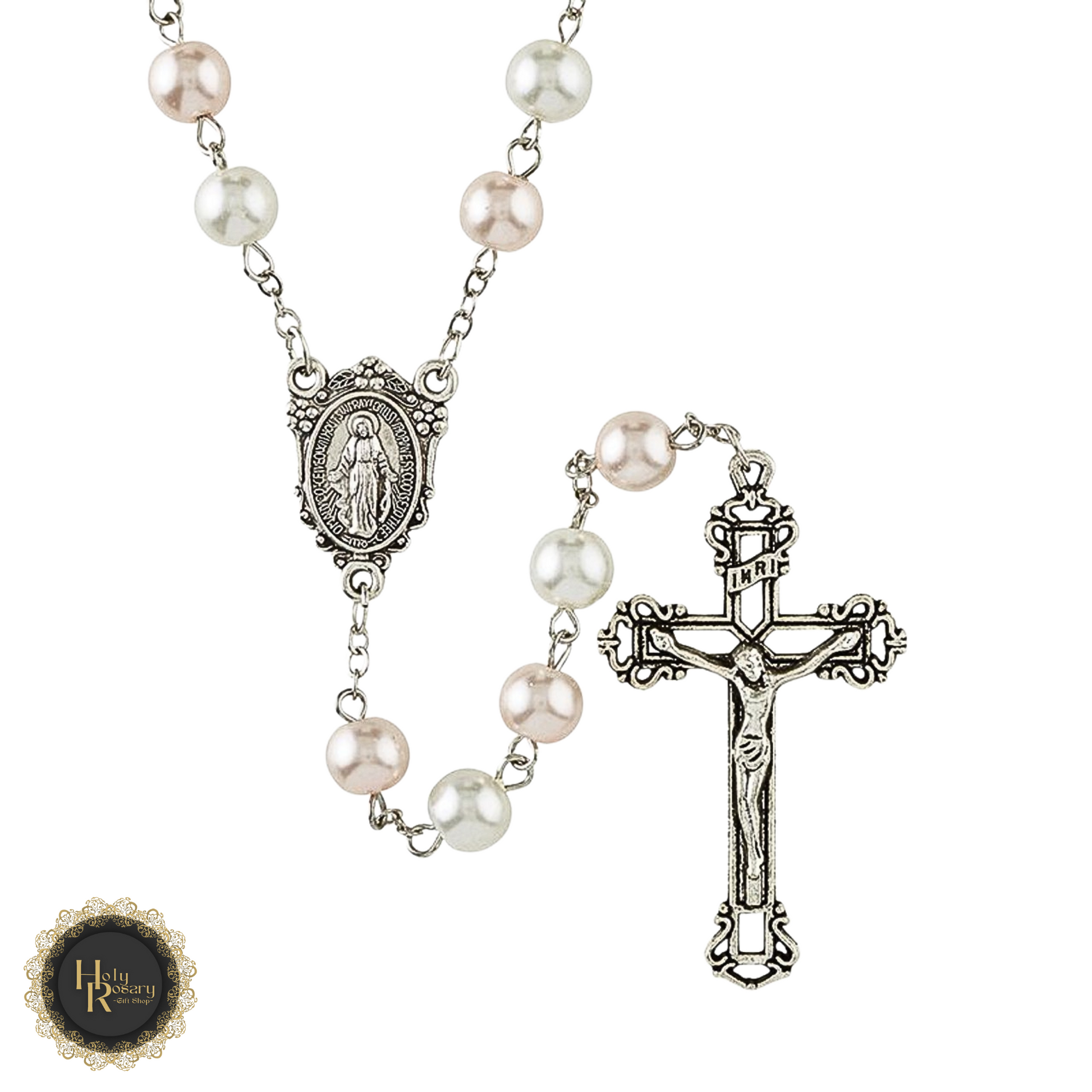 handcrafted beautiful rosary beads with fancy Miraculous centerpiece