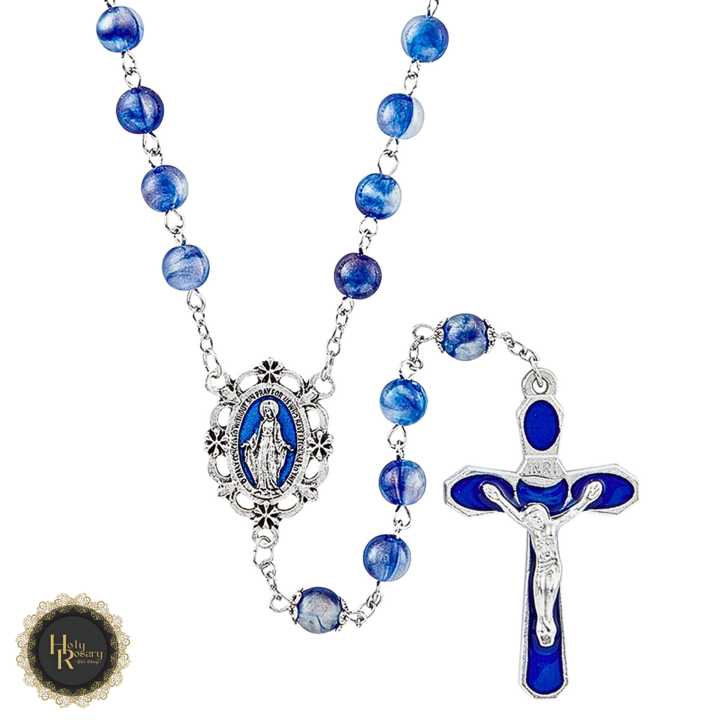 handcrafted rosary beads in the USA with double-capped Our Father beads