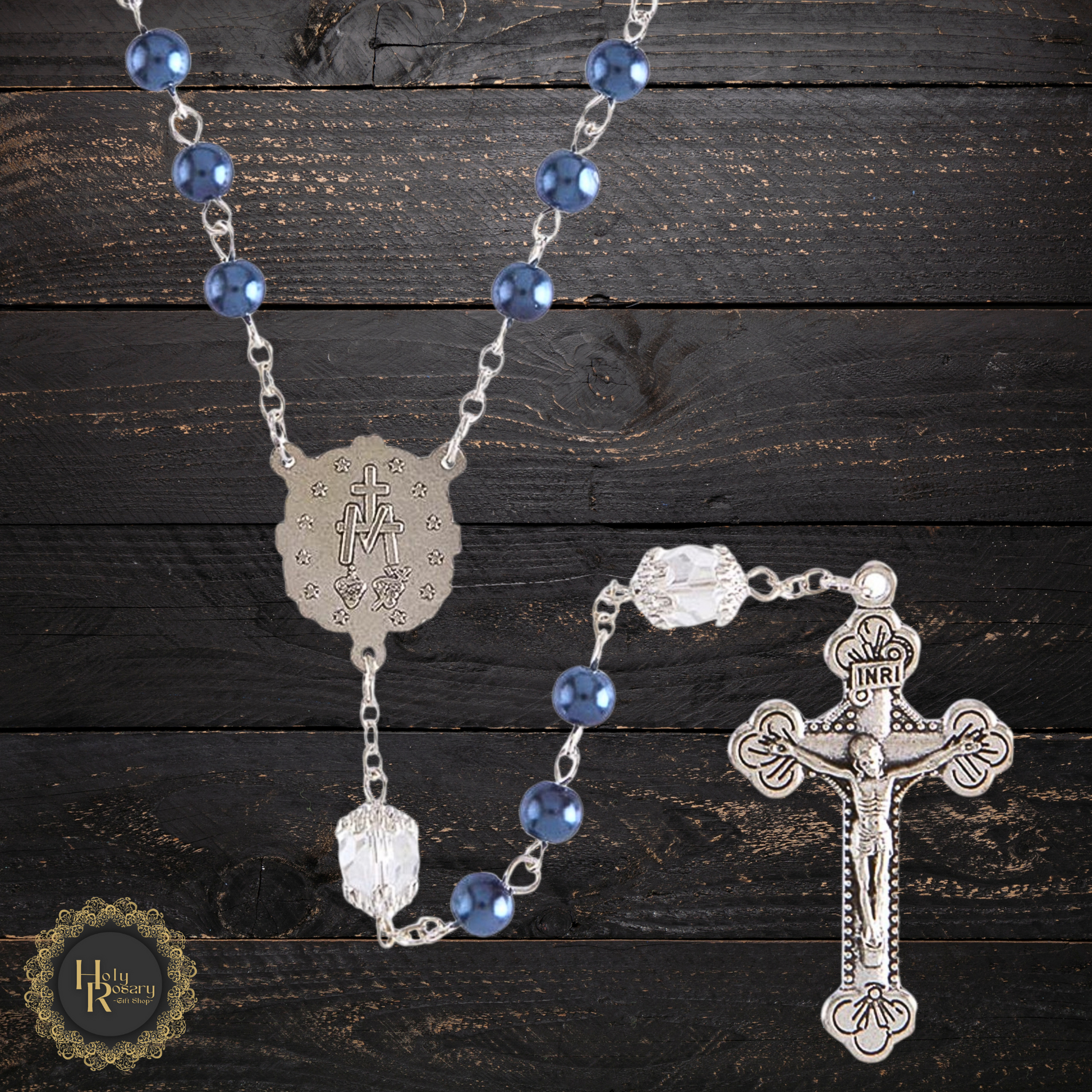 pearl rosary necklace worn during a religious ceremony, symbolizing faith and devotion