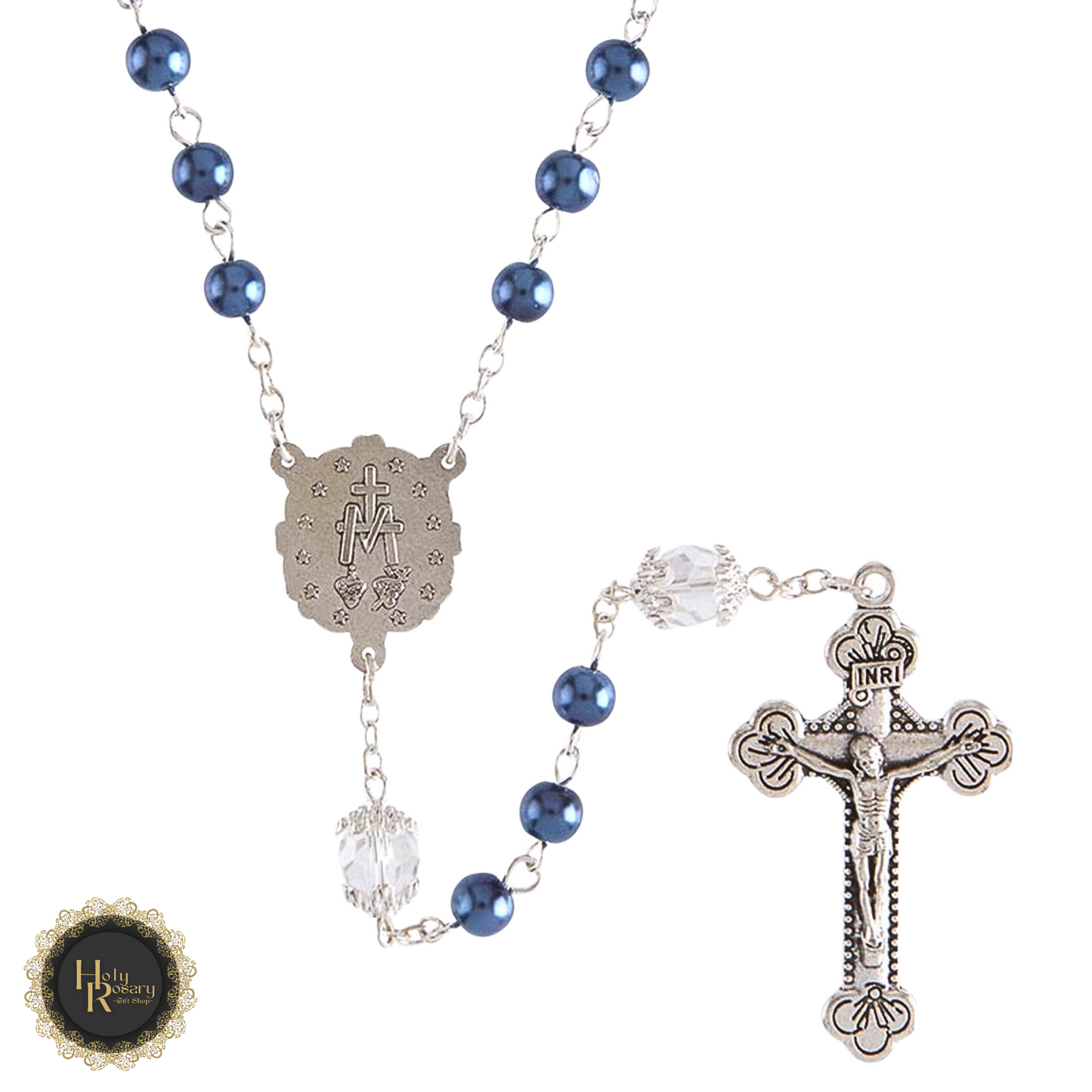 elegant display of pearl rosary necklace showcasing its length and craftsmanship