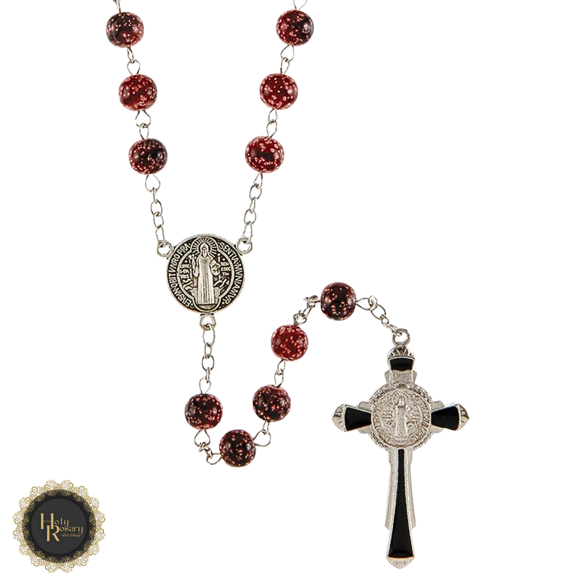 Red marble Catholic rosaries for sale ideal for prayer and devotion