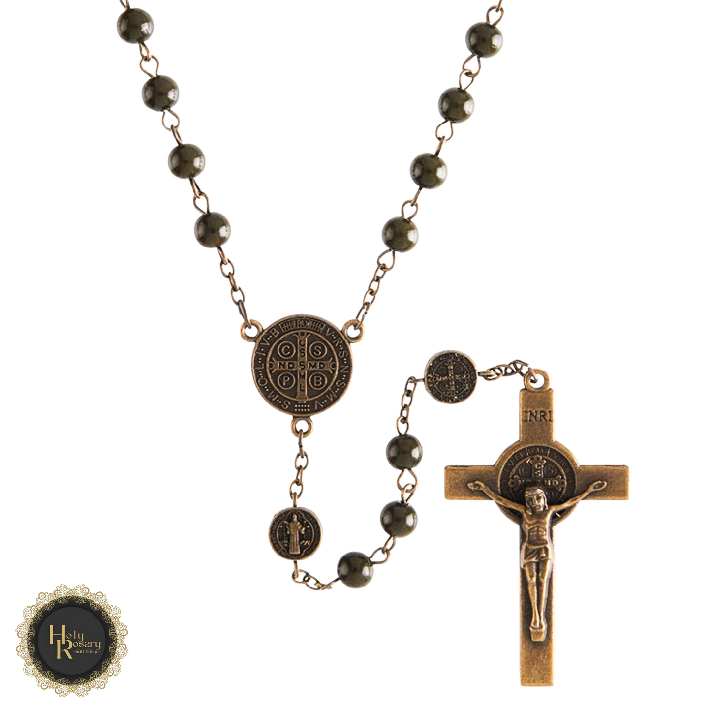 Rosaries for sale featuring bronze polish rosary beads and necklaces