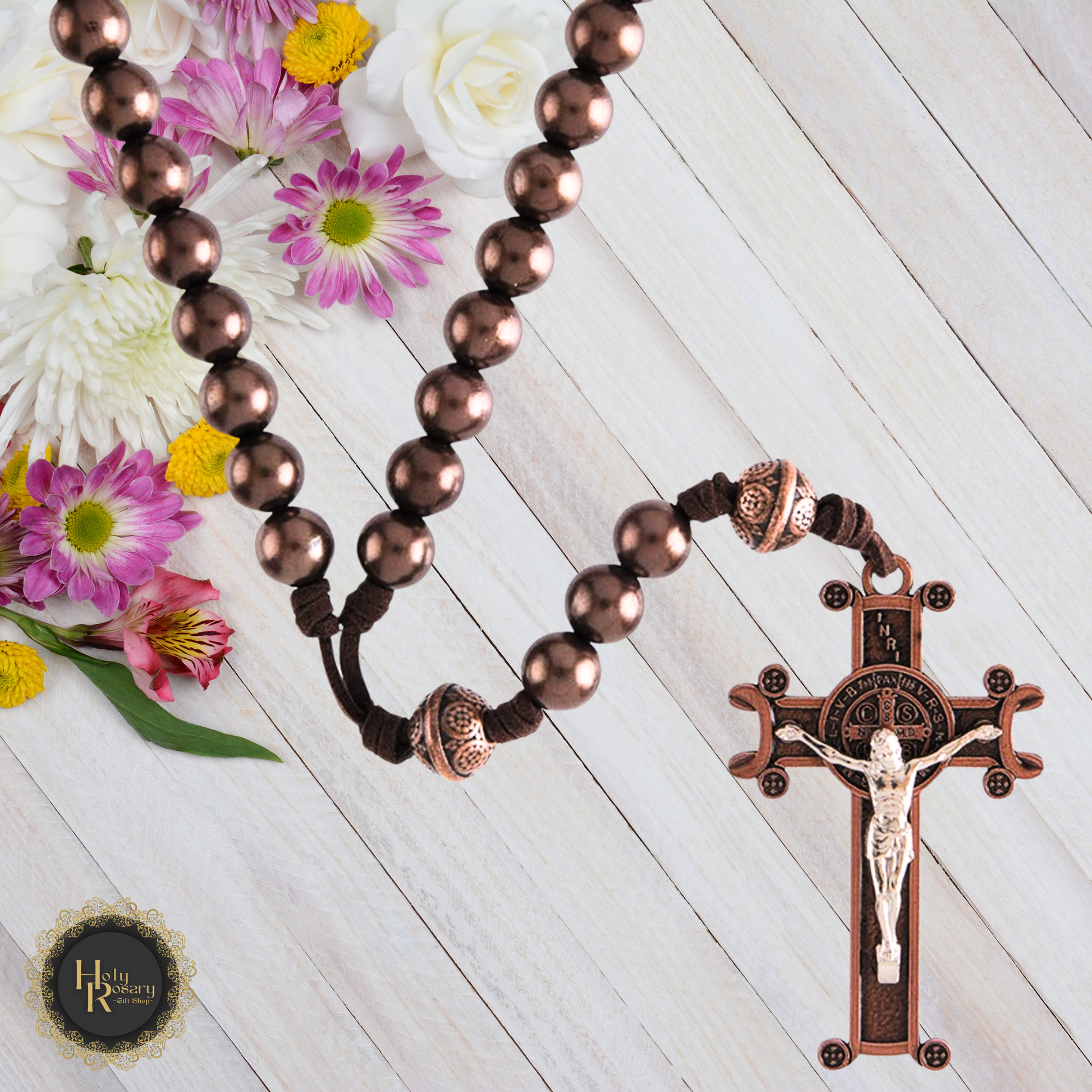 Traditional wooden rosary beads for sale perfect for Catholic prayer necklaces