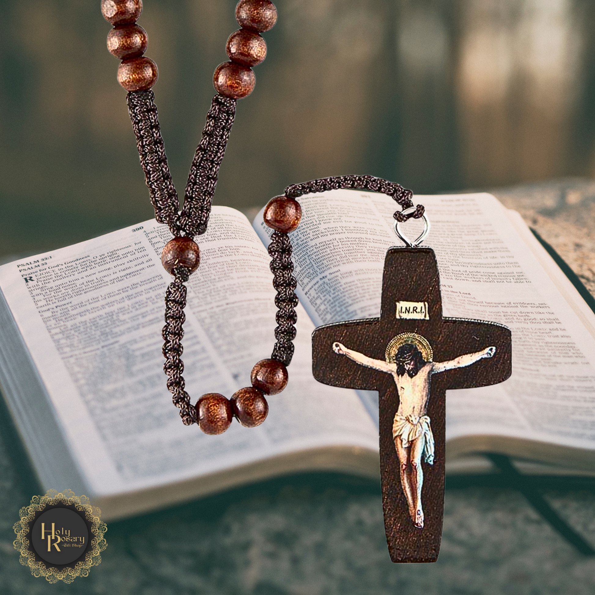 unique paracord rosary designs with hand-painted wood beads for prayer